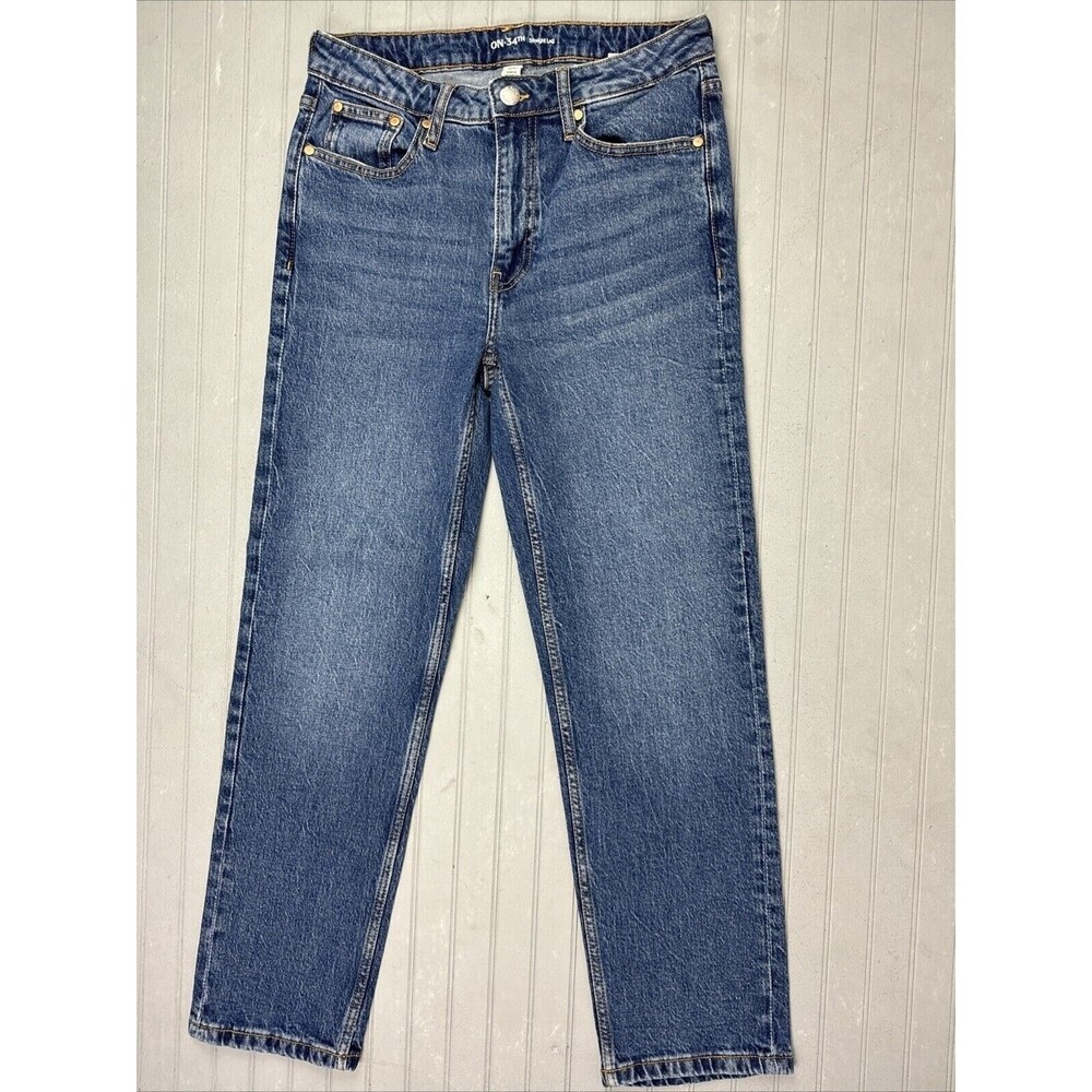 On 34th Size 2 26 Womens Jeans Straight Med Wash Mid Rise Stretch